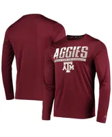 Men's Champion Maroon Texas A&M Aggies Wordmark Slash Long Sleeve T-shirt