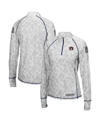 Women's Colosseum White Auburn Tigers Oht Military-Inspired Appreciation Officer Arctic Camo 1/4-Zip Jacket