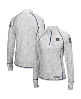 Women's Colosseum White Auburn Tigers Oht Military-Inspired Appreciation Officer Arctic Camo 1/4-Zip Jacket