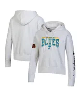 Women's Champion Heathered Gray St. Louis Blues Reverse Weave Pullover Hoodie