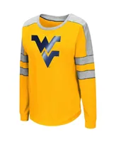 Women's Colosseum Gold West Virginia Mountaineers Trey Dolman Long Sleeve T-shirt