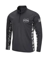 Men's Colosseum Charcoal Mississippi State Bulldogs Oht Military-Inspired Appreciation Digi Camo Quarter-Zip Jacket