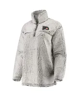 Women's G-iii 4Her by Carl Banks Gray Philadelphia Flyers Sherpa Quarter-Zip Pullover Jacket