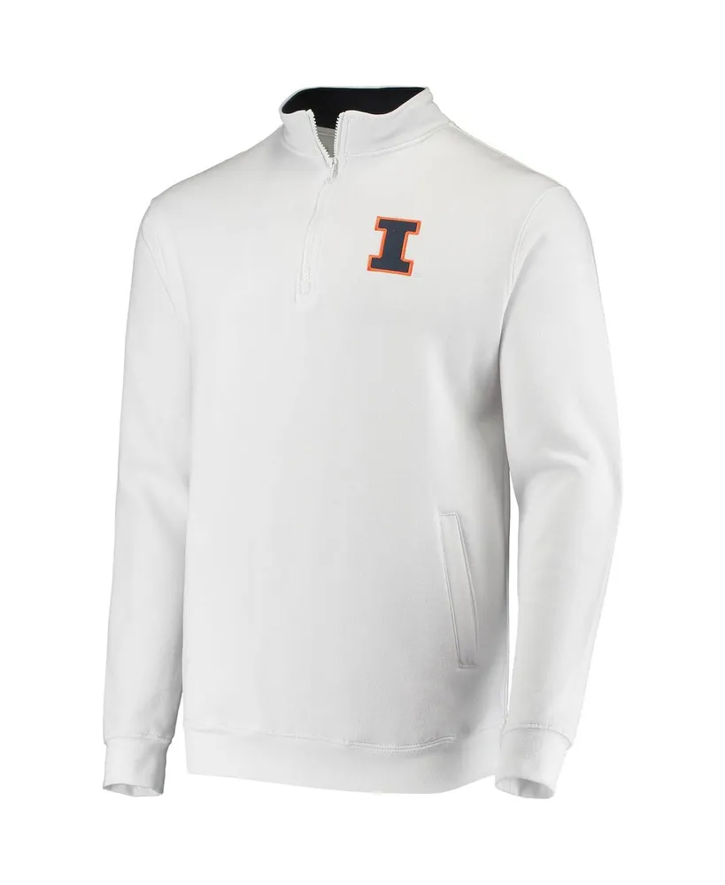 Men's Colosseum White Illinois Fighting Illini Tortugas Logo Quarter-Zip Jacket