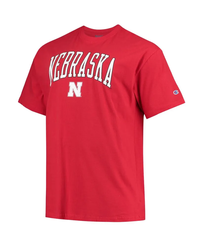Men's Champion Scarlet Nebraska Huskers Big and Tall Arch Over Wordmark T-shirt