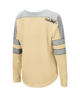 Women's Colosseum Gold Army Black Knights Trey Dolman Long Sleeve T-shirt