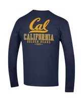 Men's Champion Navy Cal Bears Team Stack Long Sleeve T-shirt