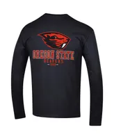 Men's Champion Black Oregon State Beavers Team Stack Long Sleeve T-shirt