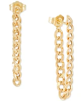 Chain Link Front to Back Drop Earrings in 10k Gold