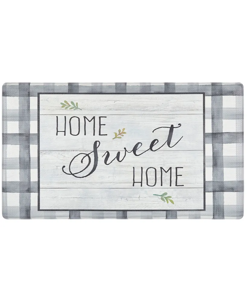 Global Rug Designs Cheerful Ways Home Sweet Home Farmhouse Checkered 1'8" x 3' Area Rug