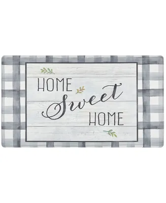 Global Rug Designs Cheerful Ways Home Sweet Home Farmhouse Checkered 1'8" x 3' Area Rug