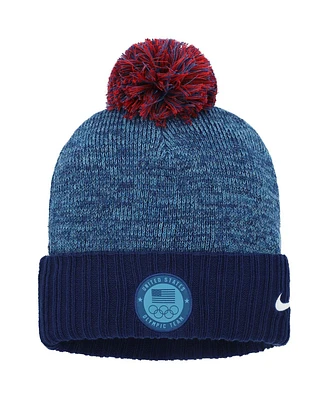 Men's Nike Blue Team Usa Performance Cuffed Knit Hat with Pom