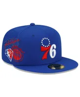 Men's New Era Royal Philadelphia 76ers Team Back Half 59FIFTY Fitted Hat