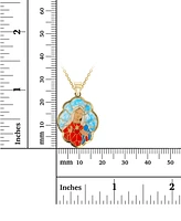 Enamel Mary 18" Pendant Necklace in 14k Gold