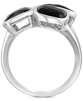 Effy Onyx Triple Stone Statement Ring in Sterling Silver