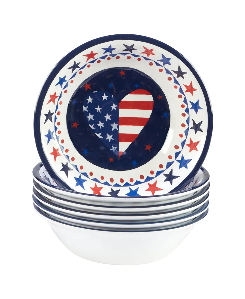 Certified International Stars and Stripes Melamine Bowl Set, 6 Piece