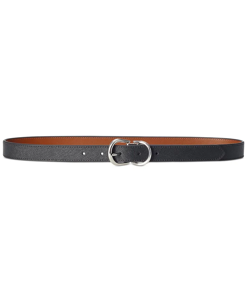 Lauren Ralph Lauren Women's Leather Flip Lock Belt - Macy's