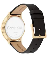 Calvin Klein Black Leather Strap Watch 38mm