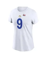 Women's Nike Matthew Stafford White Los Angeles Rams Super Bowl Lvi Bound Name and Number T-shirt