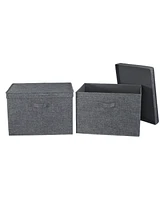 Wide Storage Box with Lid Box, Set of 2