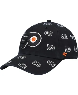 Women's '47 Black Philadelphia Flyers Confetti Clean Up Adjustable Hat