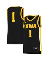 Big Boys Nike 1 Black Iowa Hawkeyes Team Replica Basketball Jersey