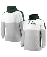 Men's Green, Heather Gray Green Bay Packers Big and Tall Team Logo Pullover Hoodie