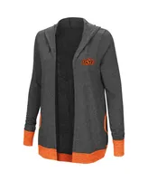 Women's Colosseum Charcoal Oklahoma State Cowboys Steeplechase Open Cardigan with Hood