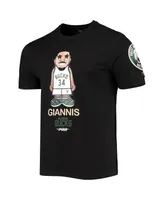 Men's Pro Standard Giannis Antetokounmpo Black Milwaukee Bucks Caricature T-shirt