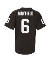 Big Boys Baker Mayfield Brown Cleveland Browns Performance Player Name and Number V-Neck Top