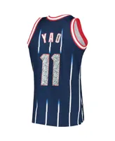 Men's Mitchell & Ness Yao Ming Navy Houston Rockets 2002-03 Hardwood Classics 75th Anniversary Diamond Swingman Jersey