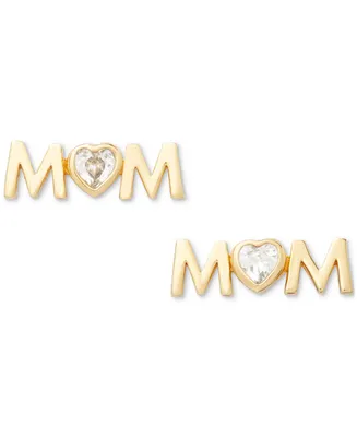 Kate Spade New York Gold-Tone Crystal Mom Stud Earrings