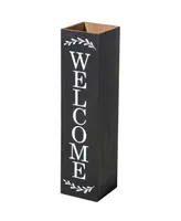 Glitzhome 30" Double Sided Solid Boxed 'Welcome to our Porch' Porch Sign