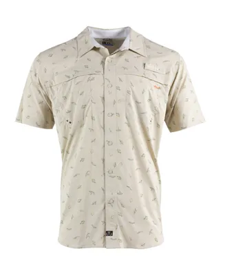 Salt Life Men's Fish N Lures Performance Woven Short Sleeve Shirt