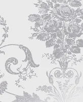 Laura Ashley Josette Metallic Silver Wallpaper - Silver