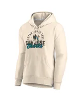 Women's Fanatics Oatmeal San Jose Sharks Carry the Puck Pullover Hoodie Sweatshirt