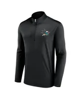 Men's Fanatics Black San Jose Sharks Underdog Mindset Quarter-Zip Top