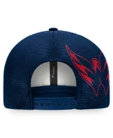 Men's Fanatics Navy, White Washington Capitals Block Party Snapback Hat