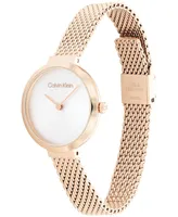 Calvin Klein Carnation Gold-Tone Mesh Bracelet Watch 28mm