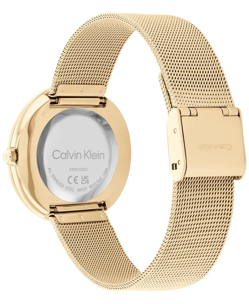 Calvin Klein Gold-Tone Mesh Bracelet Watch 34mm