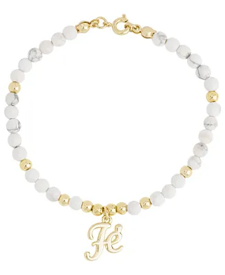 14K Gold Plated Fe Faith Bead Bracelet