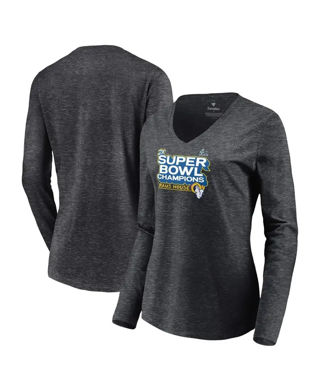 Los Angeles Rams Fanatics Branded Women's Super Bowl LVI Champions Parade  V-Neck Long Sleeve T-Shirt - Charcoal