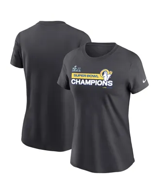 Women's Nike Anthracite Los Angeles Rams Super Bowl Lvi Champions T-shirt