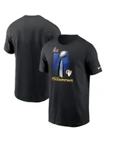 Men's Nike Black Los Angeles Rams Super Bowl Lvi Champions Lombardi Trophy T-shirt