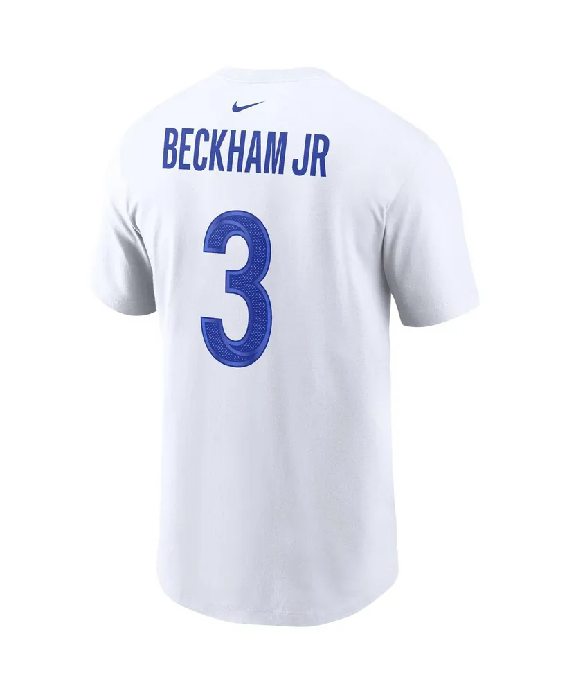 Men's Nike Odell Beckham Jr. White Los Angeles Rams Super Bowl Lvi Name Number T-shirt