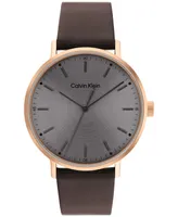 Calvin Klein Brown Leather Strap Watch 42mm