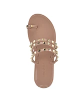 Nine West Women's Cartee Studded Strappy Flat Sandals