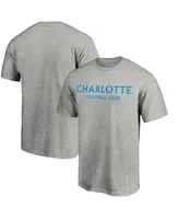 Men's Fanatics Heather Gray Charlotte Fc Wordmark T-shirt