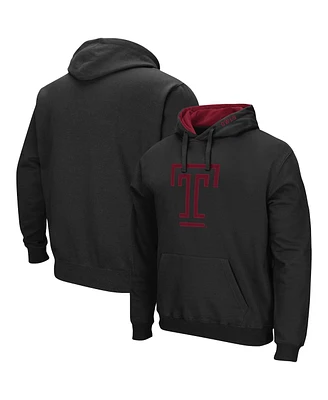Men's Colosseum Black Temple Owls Arch and Logo Pullover Hoodie