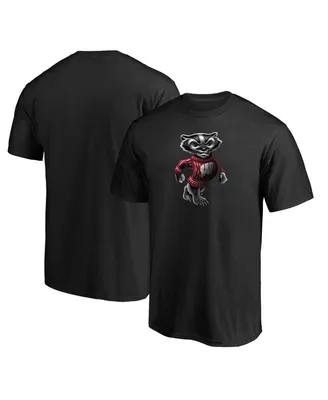 Men's Fanatics Black Wisconsin Badgers Team Midnight Mascot T-shirt